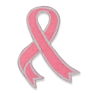 Pink Ribbon Embroidered Applique Sticker Patch