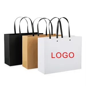 Custom Luxury Gift Garment Folding Kraft Paper Shopping Bag