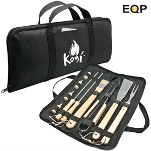 11pc BBQ Tool Set w/ Utensils & Carrying Case for Outdoors