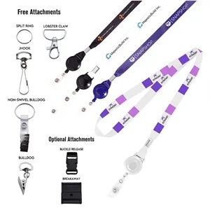 Custom Logo 5/8" Dye Sublimated Lanyard Badge Reel Combo