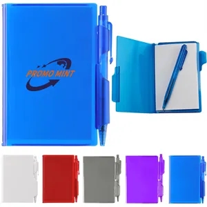 Clear-View Plastic Notepad With Ball Pen Personalization