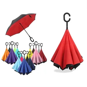 C-Shaped Handle Hands-Free Stand-Up Inverted Umbrella