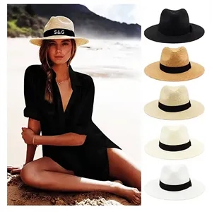 Custom Logo Wide Brim Straw Hat