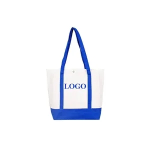 Two-Tone Canvas Tote Bag 15 3/4x13x4"