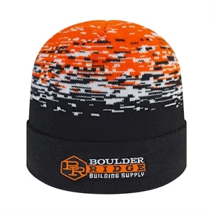 Static Pattern Knit Cap With Cuff