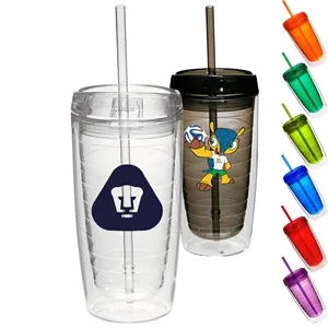 Custom Logo Tumblers 16 oz. Acrylic Insulated Coffee Travel Mugs