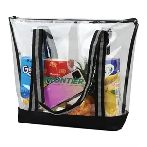 Soft TPU Clear Jumbo Zippered Tote Bag