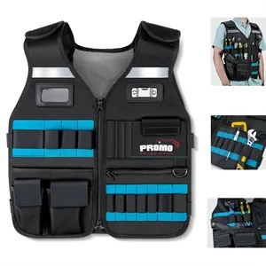 Multi-Pocket Tool Vest Reflective Hardware Safety Clothes