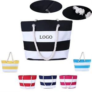 Striped Canvas Tote