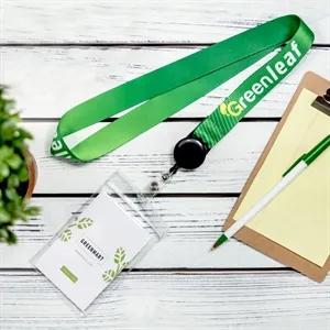 Custom Logo ID Badge Reel Full Color Lanyards With Badge Holder