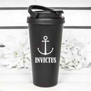 17 Oz. Laser Engraved Travel Coffee Tumblers With Handle