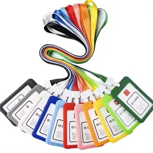 Custom Logo Custom Polyester Lanyard ID Card Badge Holder For Worker