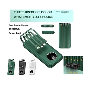 Custom Logo Wholesale 20000Mah Power Banks with 4 Built in Cables