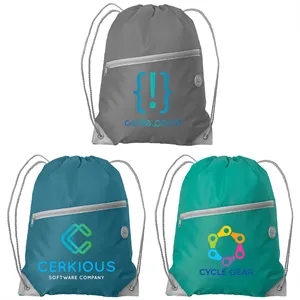 Custom Logo Daypack - RPET Drawstring Backpack - ColorJet