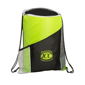 Prime Line Sprint Angled Drawstring Sports Bag With Pockets