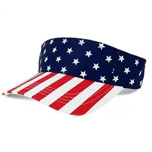 Custom Logo American Flag Sun Visor Hat