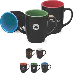 12 Oz. 2-Tone/Black Matte Ceramic Mug