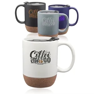 Ceramic Custom Mugs with Cork Bottom - 13oz