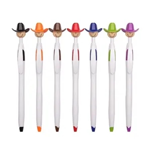 Plastic Cowboy Hat Smiley Face Ballpoint Pen