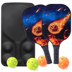 Fiberglass Pickleball Paddle & Ball Set w/ EVA Bag