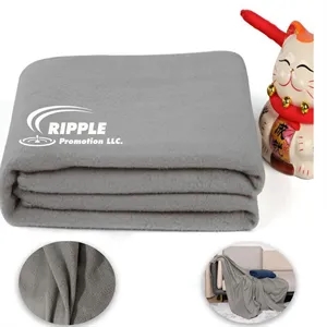 Custom Logo Lightweight Assorted Color Polar Fleece Ultra Soft Blankets