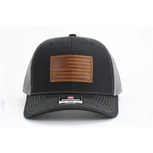 American Flag Leather Patch Hats