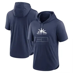 Baseball Hooded Short Sleeve T-shirt