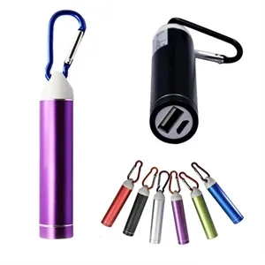 Portable 2600mAh Usb Charger Carabiner Power Bank For Hiking