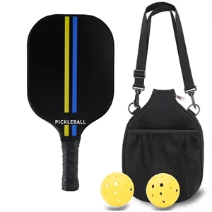 Carbon Fiber Pickleball Paddle & Ball Set w/ Shoulder Bag