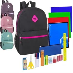 Girls' School Supply Kits in 19 Backpacks - 26 Pieces