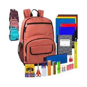 DDI 18 Backpacks - 4 Colors with 35 Piece School Supply Ki
