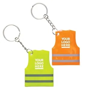 High Visible Safety PVC Vest Reflective Keychain