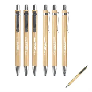 Bamboo Wooden Sustainable Retractable Ballpoint Pen