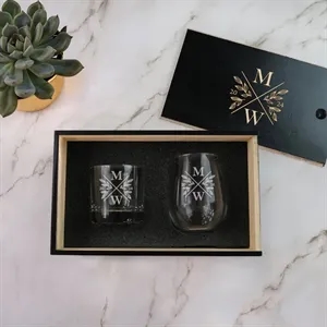 Engraved Wine and Whiskey Gift Set