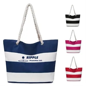 Beach Essential Canvas Tote Bag Gifts with Rope Handles