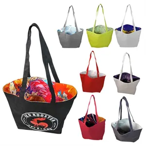 Reversible Colored Cotton Canvas Tote Bag