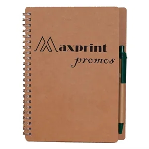 Recycled Spiral Notepad With Hard Cover Pen