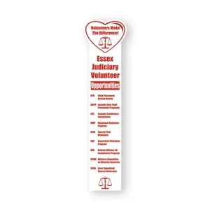 2"X8" Heart Top Custom Printed Bookmarks