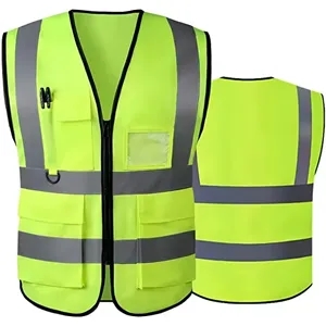 High Visibility Front Safety Vest With Reflective Strips