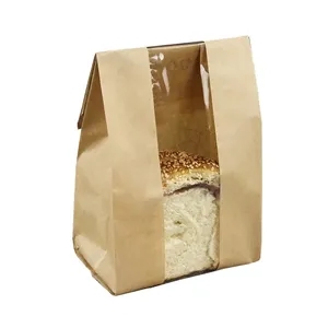 Kraft Bread Bag with Clear Window