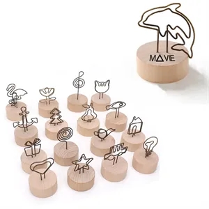 Wood Place Card Holders with Swirl Wire