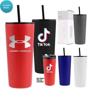 22 Oz. Powder Coated Tumbler With Hot/cold Lid