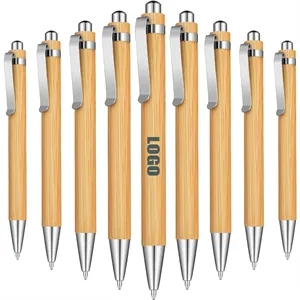 Eco-friendly Bamboo Pen Retractable Ballpoint