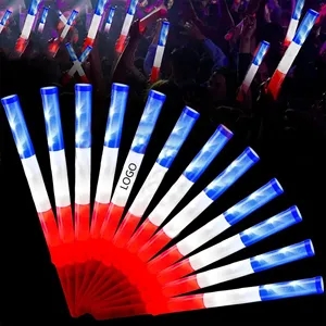 16" Plastic USA 4th of July LED Light Up Glow Sticks