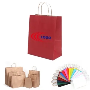 MOQ 50pcs Kraft Shopping Gift Tote Bag