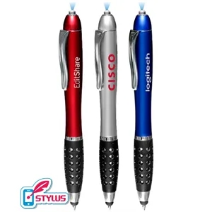 Union Printed, "Brilliant" 3-in1 LED Flashlight Stylus Pen