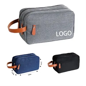 Custom Logo Men's toiletry Oxford  bag Large capacity travel storage