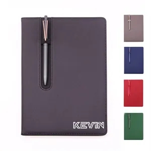 B5 Simple PU Notebook with Pen Slot for Office Use