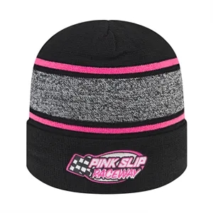 Variegated Striped Knit Cap With Cuff