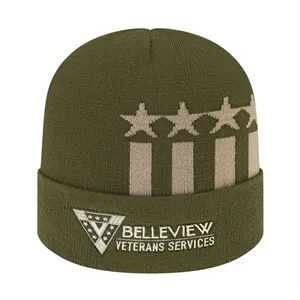 Stars & Stripes Knit Cap with Cuff